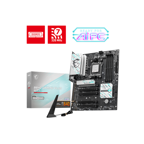MSI Alaplap AM5 B840 GAMING PLUS WIFI AMD B840, ATX (B840 GAMING PLUS WIFI)