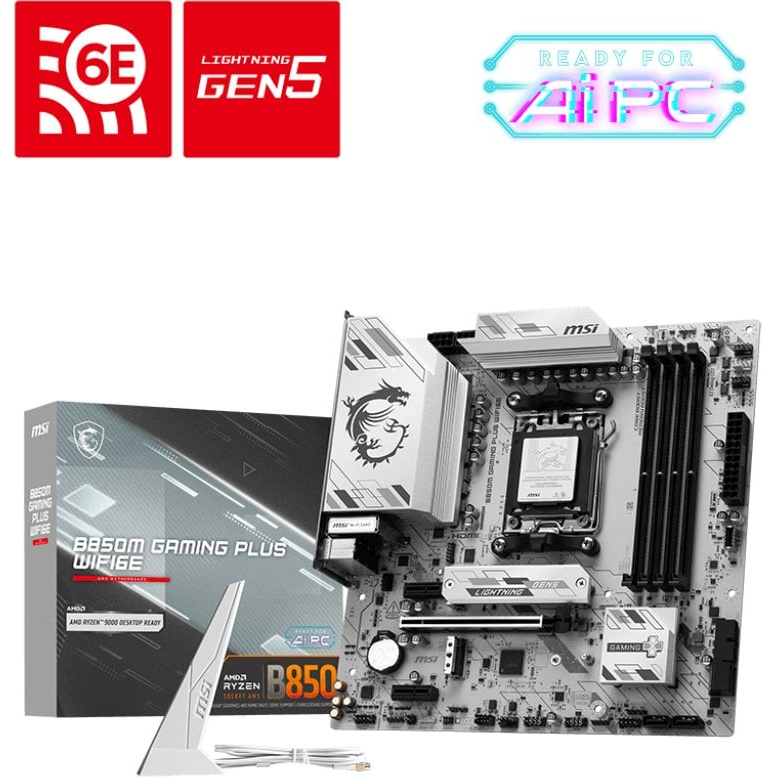 MSI B850M GAMING PLUS WIFI6E AMD B850 Socket AM5 Micro ATX (B850M GAMING PLUS WIFI6E)