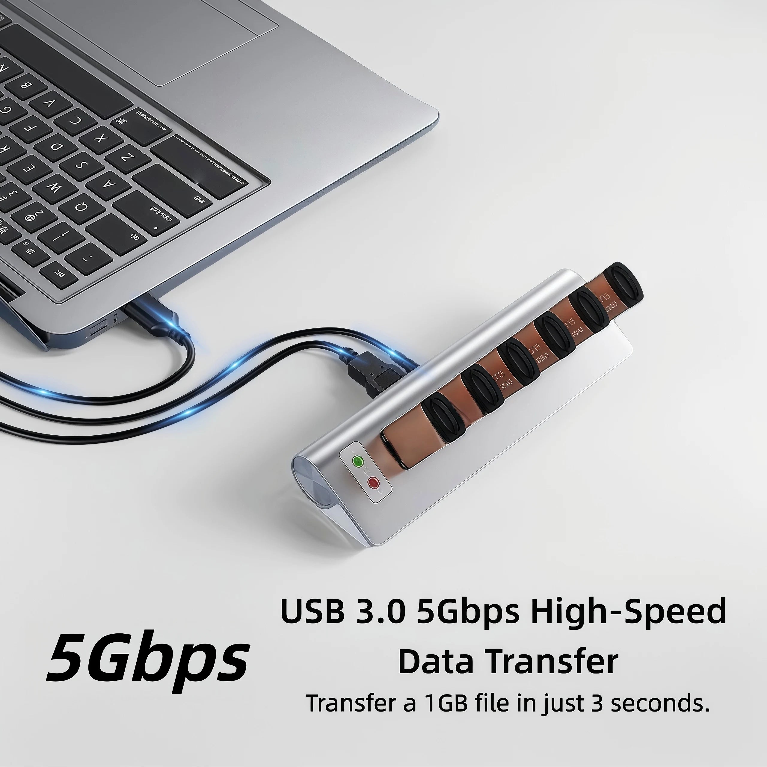 USB Hub 3.0 High Speed Multiport with Power Supply TF SD Card Reader Audio Jack USB Multiple Port Splitter Adapter Extension