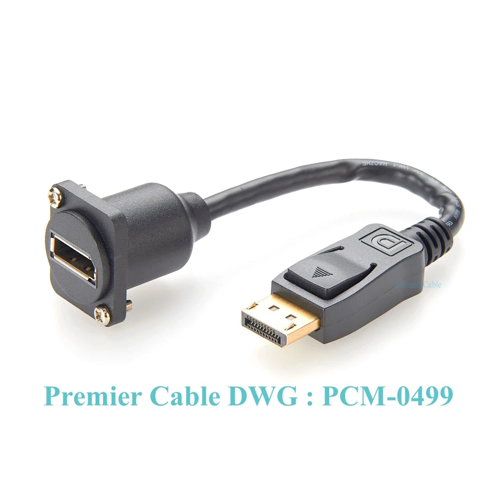 DP1.2 Panel Mount Feedthrough Connector 4k@60hz Displayport Female to male Panel Coupler, D-Type and XLR Panel Mount for HD