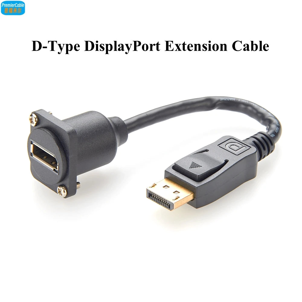 DP1.2 Panel Mount Feedthrough Connector 4k@60hz Displayport Female to male Panel Coupler, D-Type and XLR Panel Mount for HD