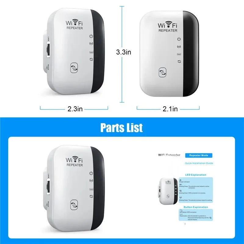 300Mbps Wireless WIFI Repeater 2.4G Router Wifi Range Extender Wi-Fi Signal Amplifier 802.11N Network Card Adapter for PC