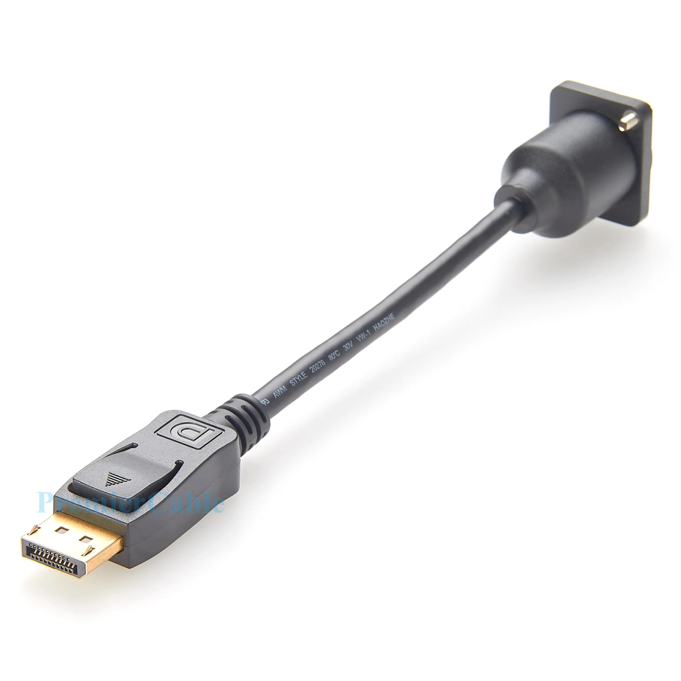 DP1.2 Panel Mount Feedthrough Connector 4k@60hz Displayport Female to male Panel Coupler, D-Type and XLR Panel Mount for HD