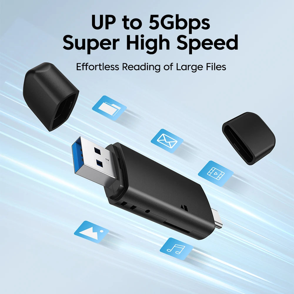 4-in-1 Multifunction USB 3.0 Card Reader Type C External Storage Black Stretch for Memory Stick USB C 3.0 SD TF Card Reader