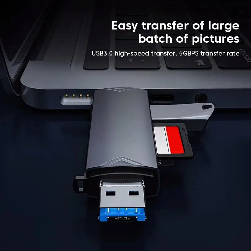 Multifunction 6 In 1 Usb 3.0 Card Reader U Disk Type C/Micro Usb/Tf/Sd Flash Drive Memory Card Reading Adapter Phone Accessories
