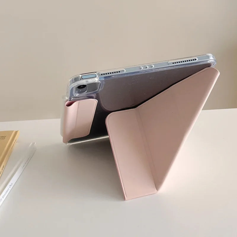 Y-Fold Stand Case For iPad Pro 12.9 13 11 2018-2024 Buckle Cover iPad A16 11th 2025 Air 11 Air 4 5 10.9 10th Mini 6 7 funda Capa