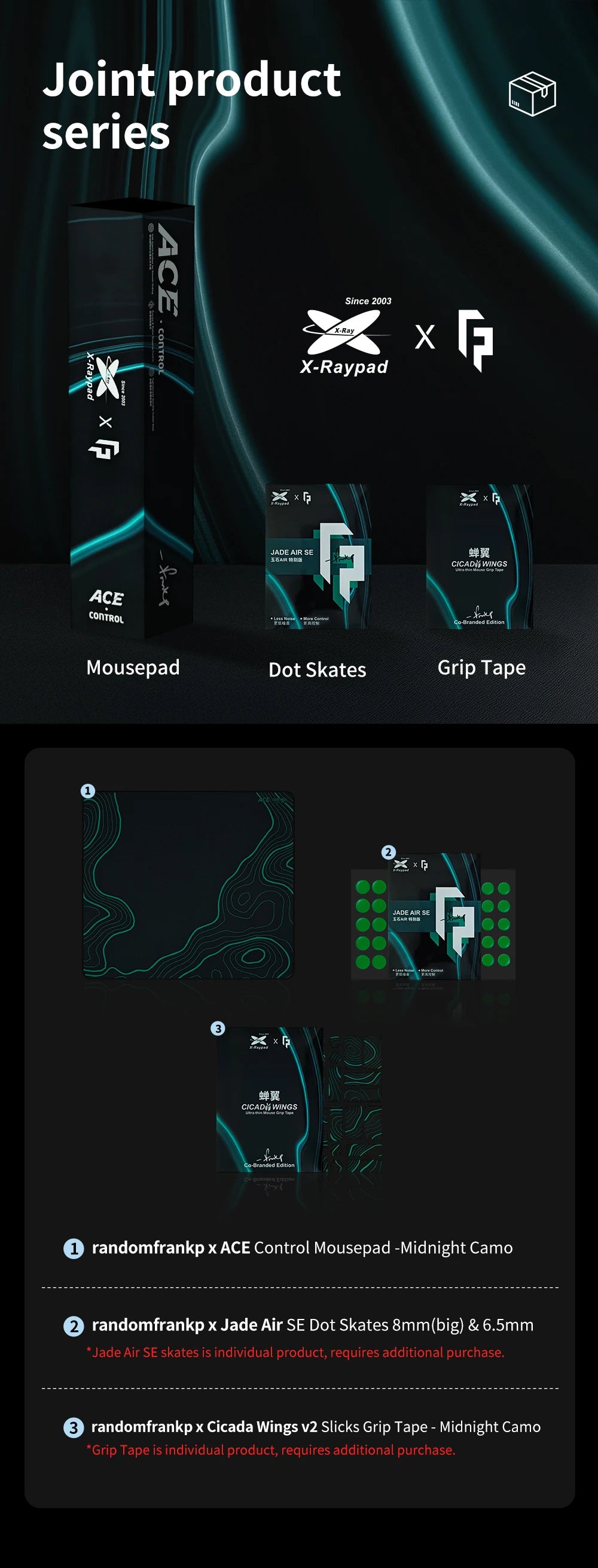 randomfrankp x X-Raypad Jade Air SE DIY Mouse Skates Universal Dots-Quiet & Speed