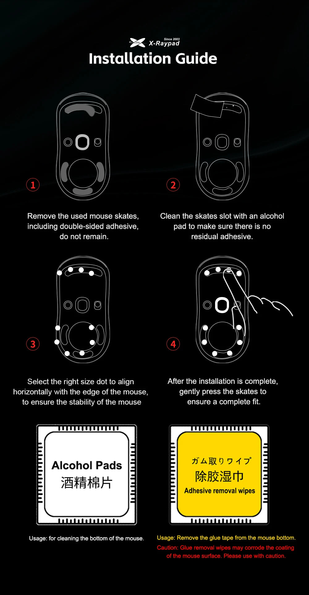 randomfrankp x X-Raypad Jade Air SE DIY Mouse Skates Universal Dots-Quiet & Speed