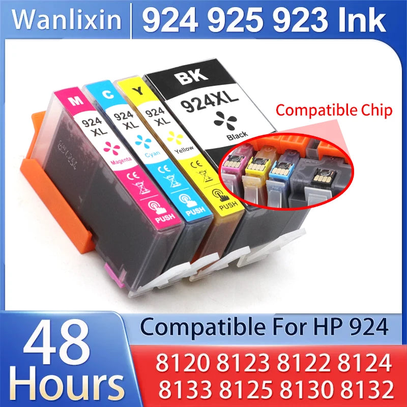 For HP 8133 ink Cartridges 924 923 925 for hp924 XL 923XL Compatible HP Officejet Pro 8120 8123 8122 8124 8125 8130 8132 8134