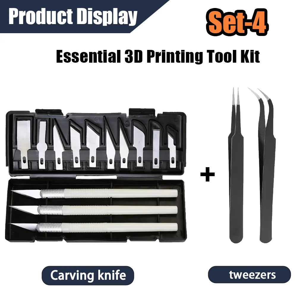 3D Printer Tools Kit, 53pcs 3D Printer Accessories for All FDM/SLA Printers Includes Nozzle Cleaning Tools, Removal Scrapers,