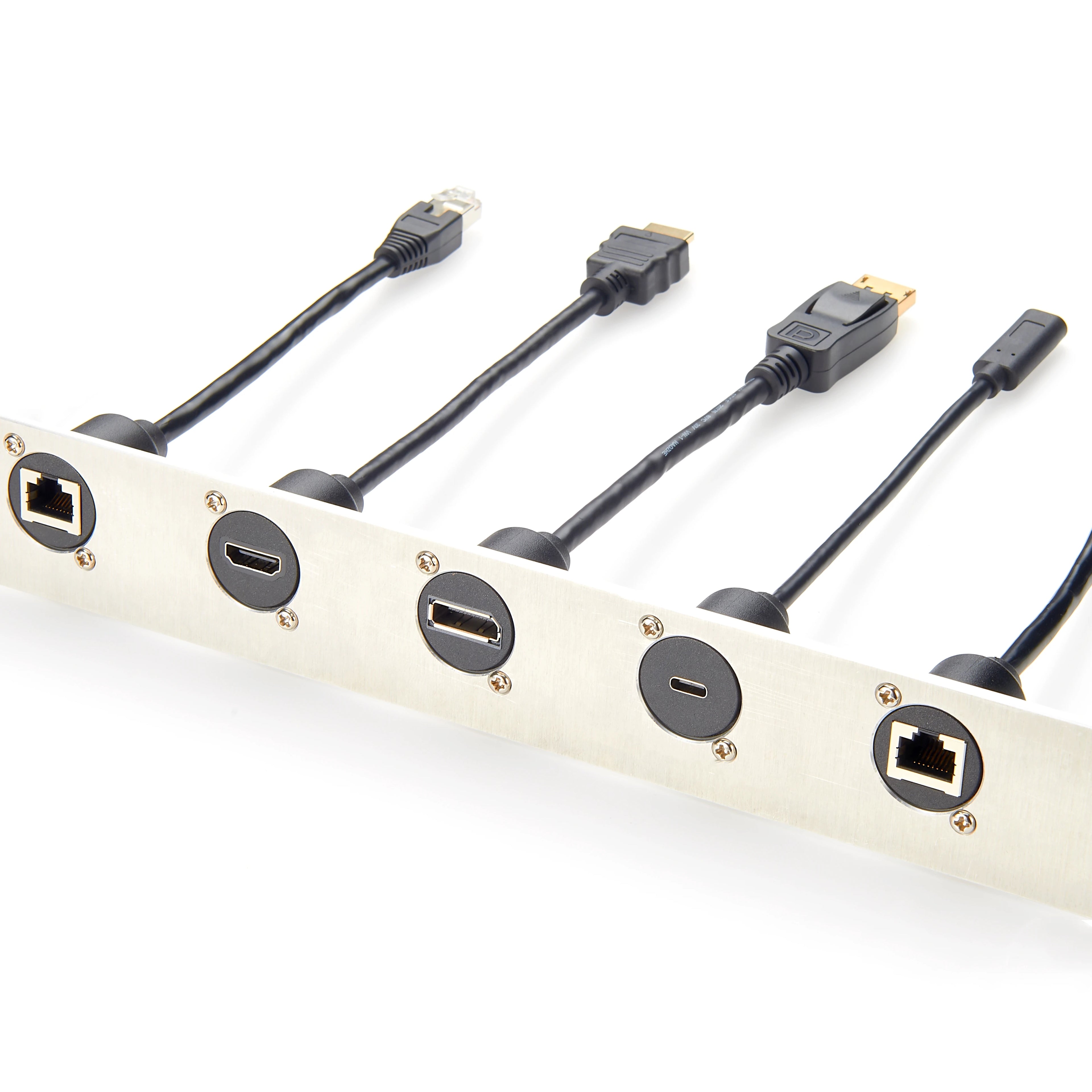 DP1.2 Panel Mount Feedthrough Connector 4k@60hz Displayport Female to male Panel Coupler, D-Type and XLR Panel Mount for HD