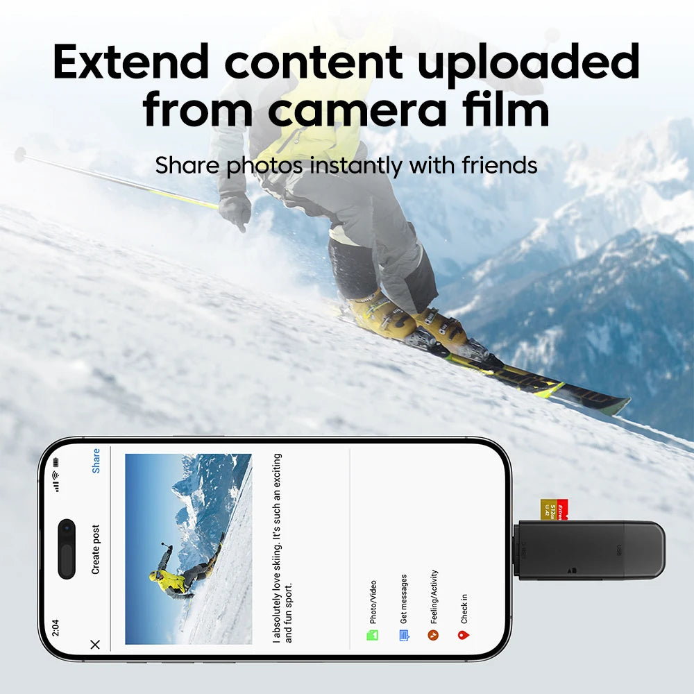 4-in-1 Multifunction USB 3.0 Card Reader Type C External Storage Black Stretch for Memory Stick USB C 3.0 SD TF Card Reader