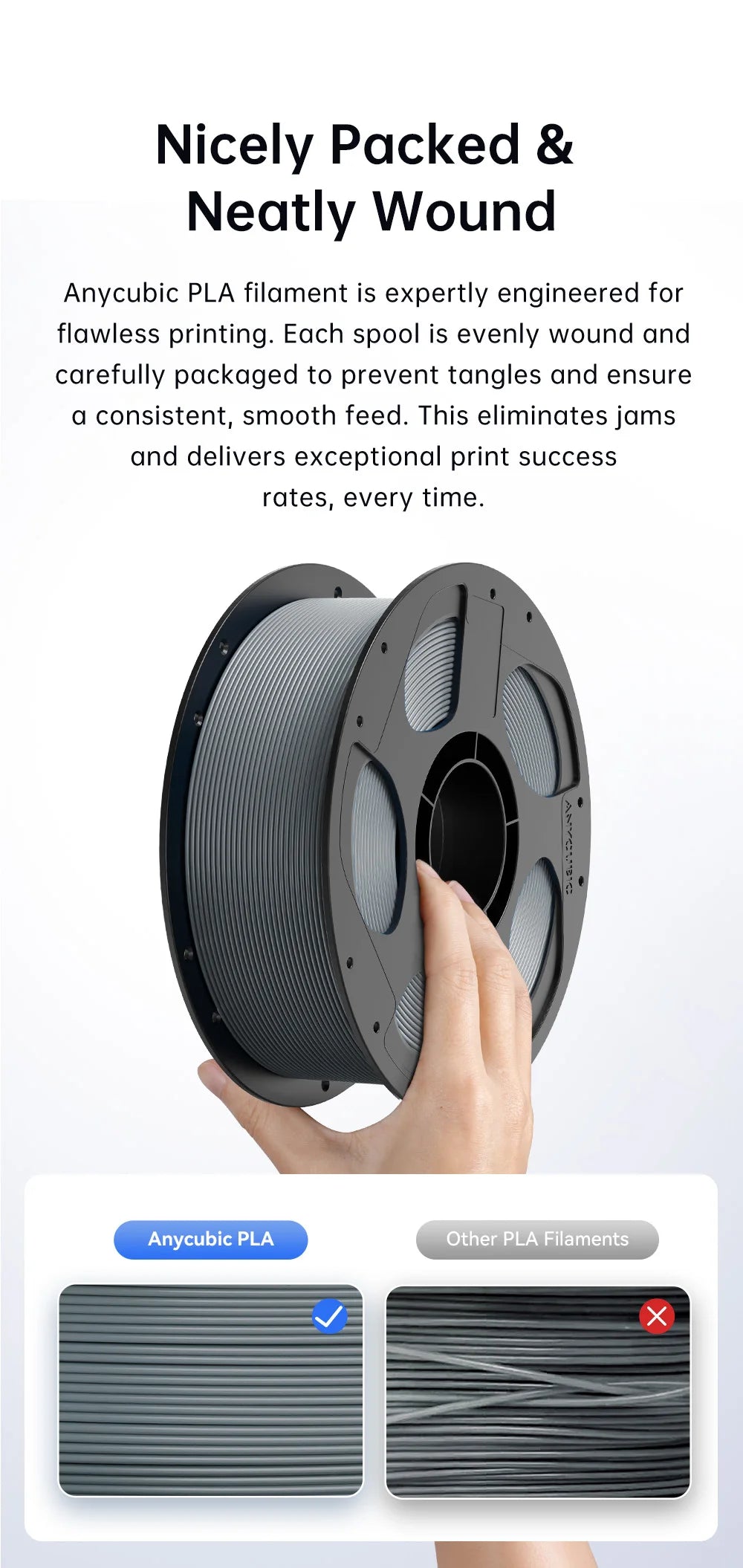 ANYCUBIC 20/10KG PLA 1.75mm Plastic Filament For FDM 3D Printer 1kg/Roll High Speed PLA 3D Printing Material For Kobra 2 Pro Max