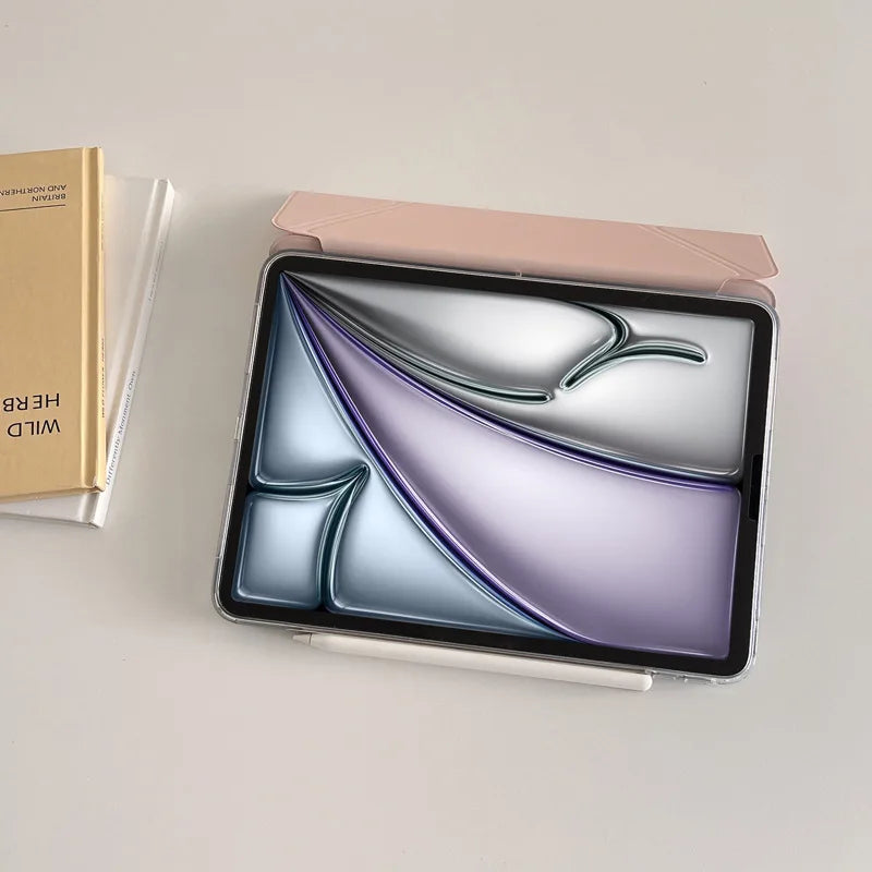 Y-Fold Stand Case For iPad Pro 12.9 13 11 2018-2024 Buckle Cover iPad A16 11th 2025 Air 11 Air 4 5 10.9 10th Mini 6 7 funda Capa