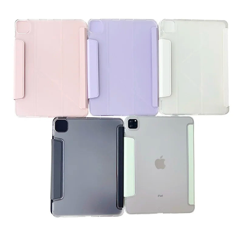 Y-Fold Stand Case For iPad Pro 12.9 13 11 2018-2024 Buckle Cover iPad A16 11th 2025 Air 11 Air 4 5 10.9 10th Mini 6 7 funda Capa