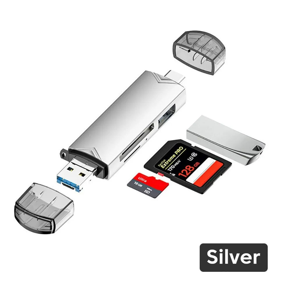 Multifunction 6 In 1 Usb 3.0 Card Reader U Disk Type C/Micro Usb/Tf/Sd Flash Drive Memory Card Reading Adapter Phone Accessories