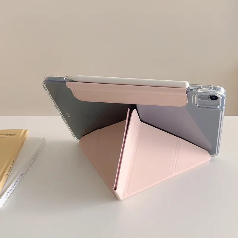 Y-Fold Stand Case For iPad Pro 12.9 13 11 2018-2024 Buckle Cover iPad A16 11th 2025 Air 11 Air 4 5 10.9 10th Mini 6 7 funda Capa